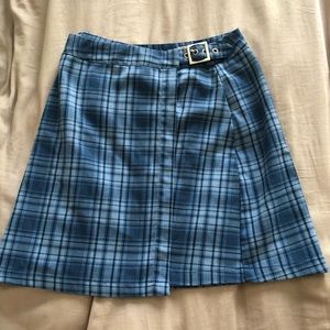Blue Plaid Skirt